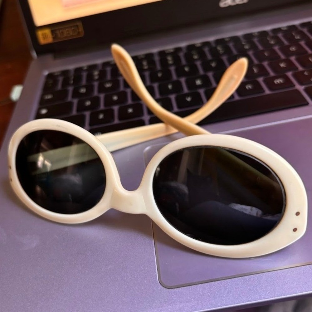 Rare‎ Vintage Ray-Ban B&L Bewitching Sunglasses Cream Mod 1960s Oval Frames Only